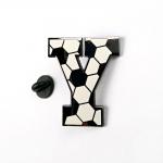 Promotional Hard Enamel Soccer Sport Pin With Rubber Back for sale