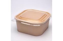 China Kraft Paper Salad Takeaway Food Container Printing Rectangular Waterproof 1200ml supplier