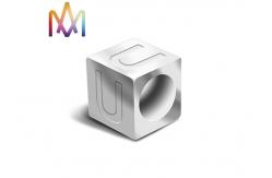 China SS Three Dimensional Perforation A - Z Alphabet Jewelry Charms supplier