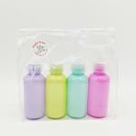 Travel Set Series Skincare 75ml Pet Pump Bottle Pink Purple Light Green Light Blue for sale