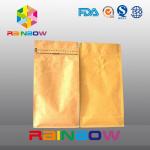 Bottom gusset stand up k bags for coffee packaging with valve for sale