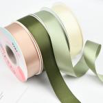 2.5cm double-sided encrypted solid color floral ribbon, flower bouquet ribbon, handmade DIY bow gift box ribbon for sale