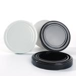                  Custom Printed 113mm White Black Metal Lug Caps Metal Cap             