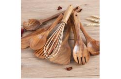China Scratchfree Teak Wood Cooking Utensils , Rustproof Non Stick Kitchen Tools supplier
