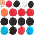 17PCS 3 Inch Car Polishing Pads Sponge Buffing Pads With M10 Drill Adapter for sale