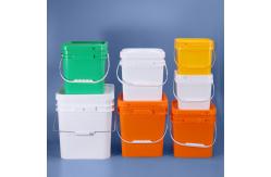 China 5L Plastic Square Bucket With Lid Customized Printing And Logo Food Grade Container supplier