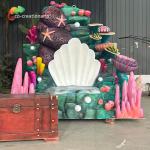 Customized Fiberglass Animatronic Artificial Throne Ocean Decoration For Seaworld for sale