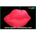 Red Led Hanging Lighting Inflatable Lips , Inflatable Lighting Decoration for sale