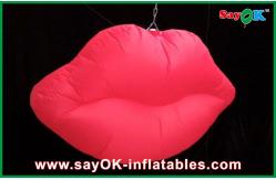 China Red Led Hanging Lighting Inflatable Lips , Inflatable Lighting Decoration supplier