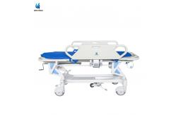 China Adjustable Stretcher Trolley For Patients Hospital Gurney With Locking Wheels IV Pole supplier