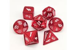China Sturdy Portable Red Metal Dice Set Handmade Seven Sharp Edged supplier