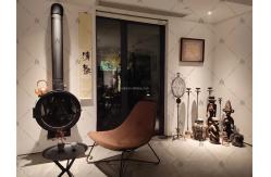 China Black 80cm 90cm Modern Suspended Wood Burner Rotating Fireplace supplier