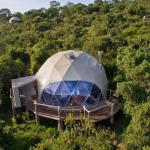 Custom Galvanized steel poles PVC glamping Geodesic Dome Tent House for sale