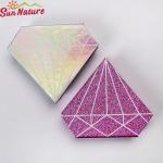 Wholesale Stamping Coated Paper Empty Glitter Black Luxury Eyelash Packaging Paper Box for sale