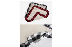 China Double Sided Sublimation Pillow Case Blanks Printed Plaid Cotton Linen Sublimation Pillow Cover supplier