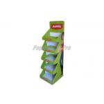 Lightweight Green Cardboard Retail Display Stands Durable 2 Wedged Sides for sale