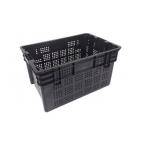 Black Food Storage Fruit And Vegetable Plastic Crates For Supermarket for sale