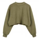 Drop Shoulder Slogan Embroidery Sweatshirt Customized Labels 100% Cotton
