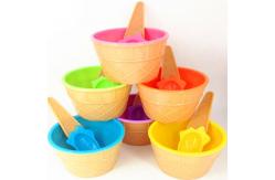 China Children Ice Cream Cups With Spoon Plastic Reusable supplier