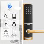 Gold Color Remotely Control Smart Keypad Door Lock with TTlock app Card Key for sale