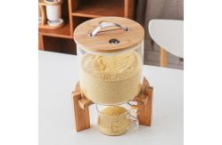 China 7.5L Borosilicate Lead Free Airtight Glass Jar With Bamboo Lid supplier