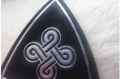 China Custom Heat Transfer Embossed Leather Patches 3D Logo On Suede , Clothes TPU Labels supplier