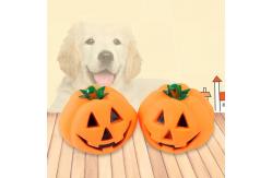China Halloween Pumpkin Pet Squeak Toys  Dogs Interactive Rubber Chew Toy Ethylene Interactive supplier