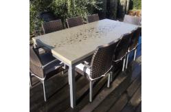 China Rectangular Kitchen Chair Set Concrete GRC Dining Table With Bench supplier