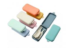 China 3 Piece Dinner Set Packaging Box Travel With Folding Chopsticks Spork Tableware supplier