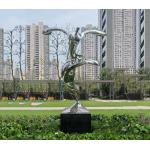 Contemporary Lawn Garden Ornaments Statues Abstract Stainless Steel Sculpture for sale