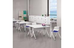 China Wood Steel Foldable Training Table Wood Folding Durability With Wheels supplier
