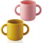 2 ears Silicone Training Cups for Baby and Kids, Toddler Learning Cups with Handles, BPA Free, Microwave and Dishwasher for sale