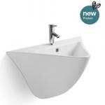 Modern Bathrooms Ceramic Wall Mounted Sink 18 Inches With Easy Clean Glaze for sale