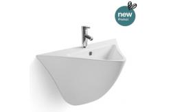 China Modern Bathrooms Ceramic Wall Mounted Sink 18 Inches With Easy Clean Glaze supplier