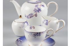 China BSCI Lightweight Gold Rim Royal Bone China Tea Set supplier