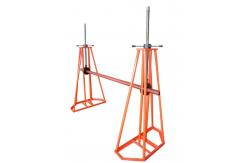 China Foot Brake Hydraulic Cable Drum Stand Easy Move With Trapezoidal Structure supplier