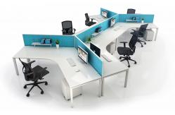China Modular Partition 120 Degree Office Workstation Table For 3 - 8 Seaters supplier
