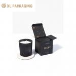 Tuck-Bottom Candle Box Cardboard Cosmetic Gift Box Packaging Black Retail Box With Custom Logo for sale