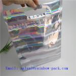 Silver Stand Up Bag Holographic Small k Seal Sachet food pouch packaging for sale