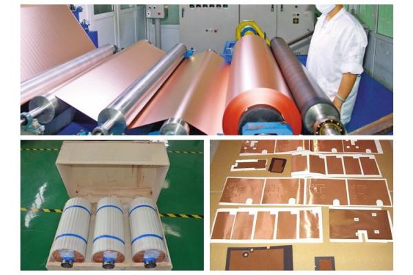 Matt Treated Red Thin Copper Foil Low Profile Good Folding Endurance