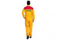 China Orange Automotive Industrial Work Uniforms With Velcro Removable Wristband supplier