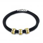 75MM 304 Stainless Steel Leather Mens Engraved Bracelets for sale