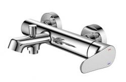 China 35mm Ceramic Cartridge Wall Mounted Bath Tap Chrome Single Handle supplier