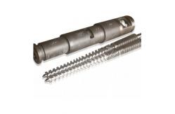 China Conical Twin Screw Barrel Nitrided Bimetallic Screw For Extruder Machine supplier