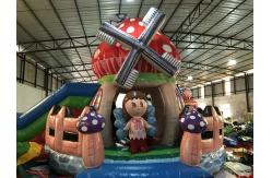 China Big Inflatable Mushroom Jumping House With Slide 7-15 Children Capacity supplier