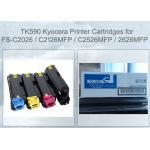 Kyocera TK-590 Ecosys FS-C2126MFP Compatible Rainbow Pack Contains 4 Color Toner for sale