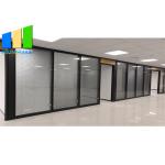 10mm Clear Tempered Frosted Glass Office Partition Walls With Aluminum Frames for sale