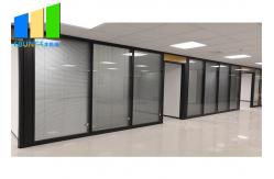 China 10mm Clear Tempered Frosted Glass Office Partition Walls With Aluminum Frames supplier