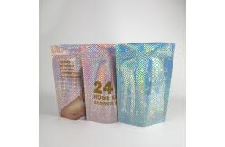 China Custom Printed Resealable Zip Lock Stand Up Bag Bath Salt Packaging Pouches Holographic supplier