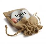 Logo Customized Burlap Favor Bags Drawstring Christmas Bag With Clear Window